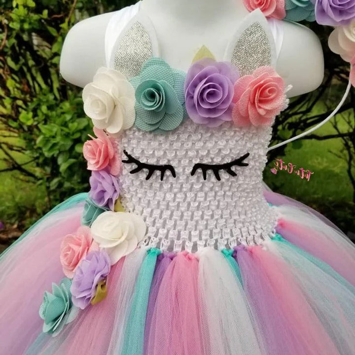 Pastel Princess Gown and Rainbow Unicorn Tutu