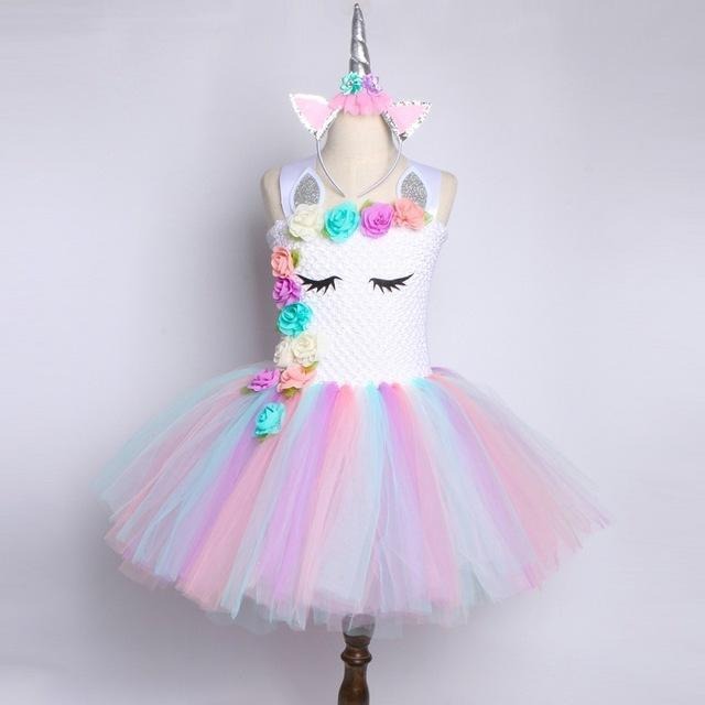 Pastel Princess Gown and Rainbow Unicorn Tutu