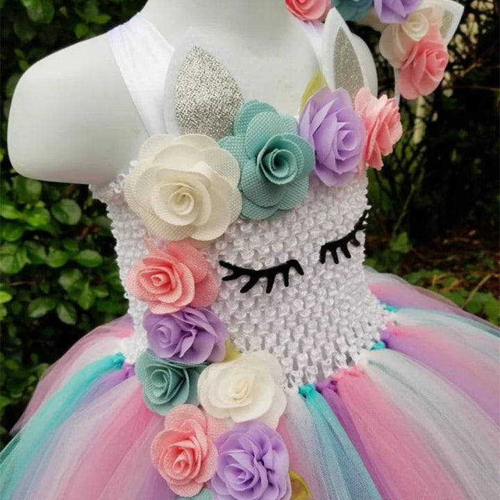 Pastel Princess Gown and Rainbow Unicorn Tutu