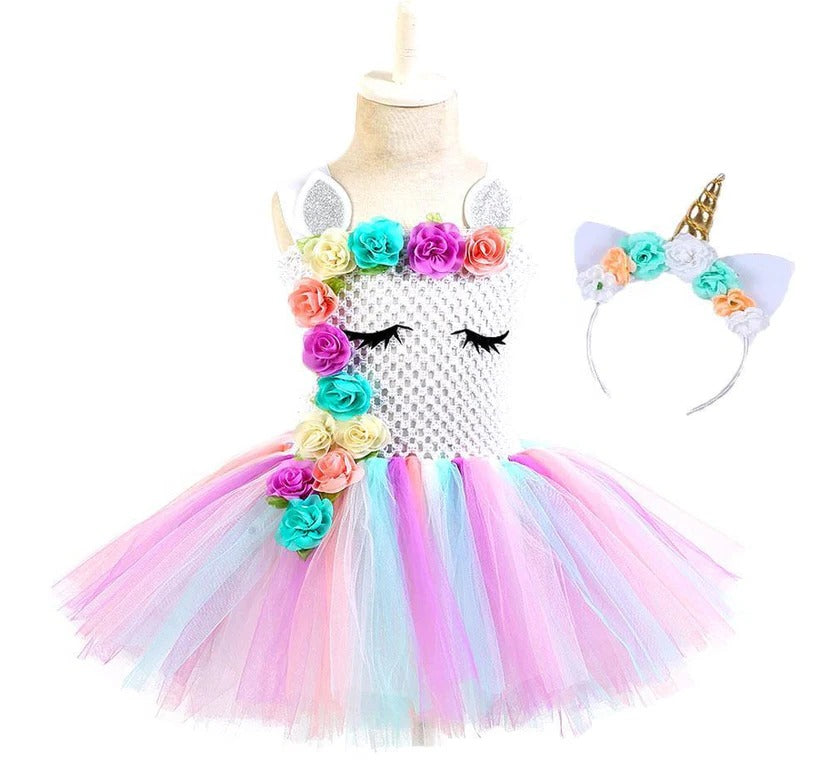 Pastel Princess Gown and Rainbow Unicorn Tutu