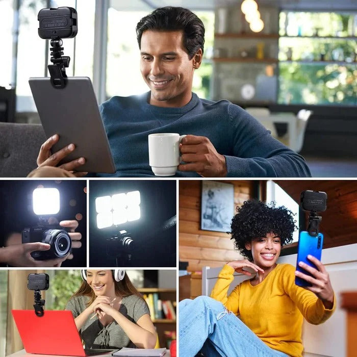 Mobile Phone Clip-On LED Light, LED High Power Rechargeable Clip Fill Video Selfie Light for Phone