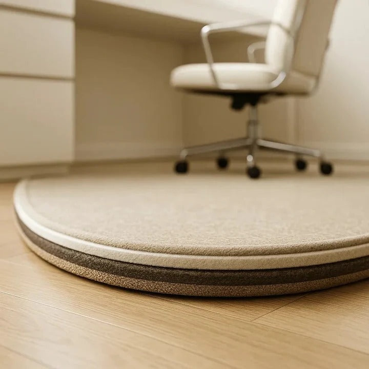 Carpeted Floor Chair Mat with Cleated Underside and High Impact Strength