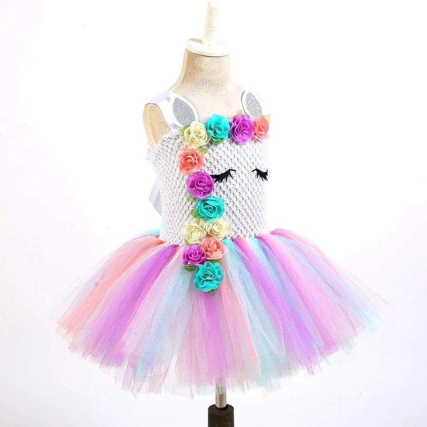Pastel Princess Gown and Rainbow Unicorn Tutu