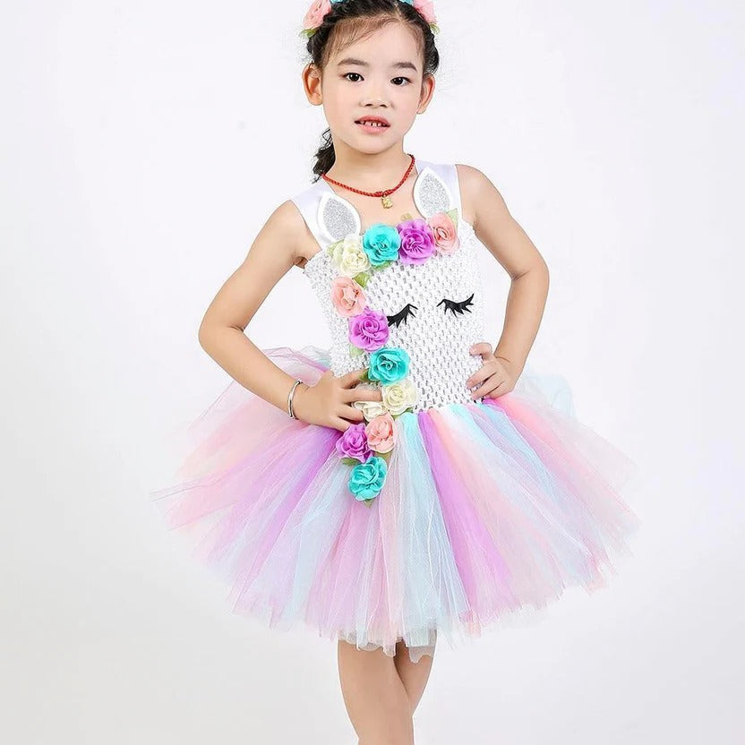 Pastel Princess Gown and Rainbow Unicorn Tutu
