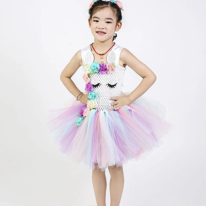 Pastel Princess Gown and Rainbow Unicorn Tutu