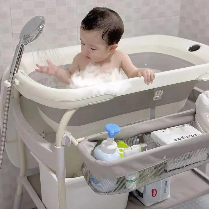 Foldable Baby Changing Table for Bath Use with Height Adjustment