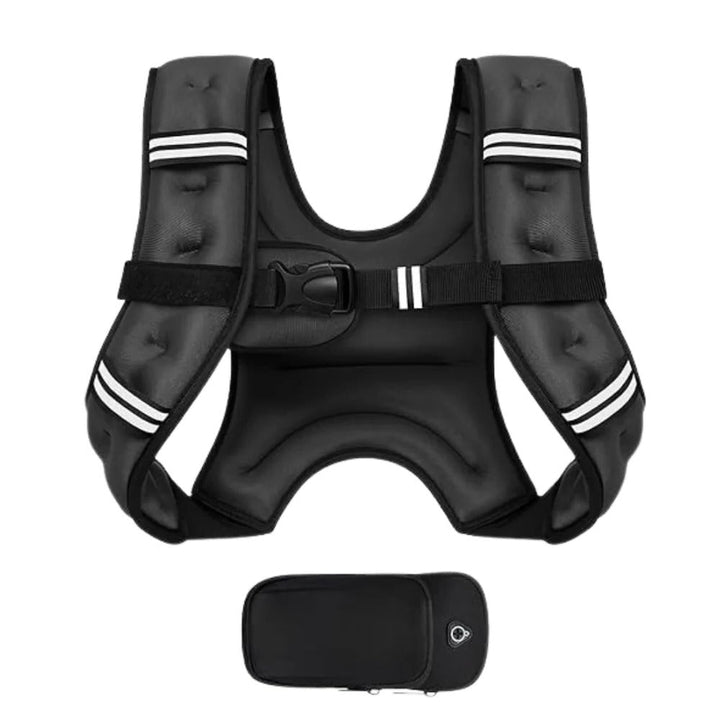 Adjustable Multi Pocket Weight Training Vest with Detachable Storage Pouch for Outdoor Fitness
