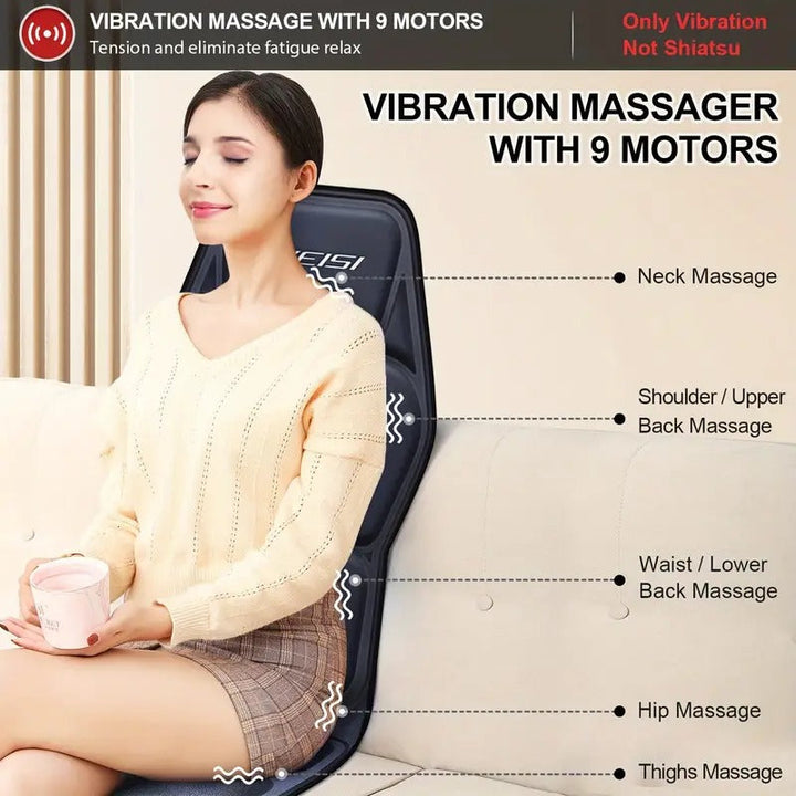 Heated Back Massager with Full Coverage Design