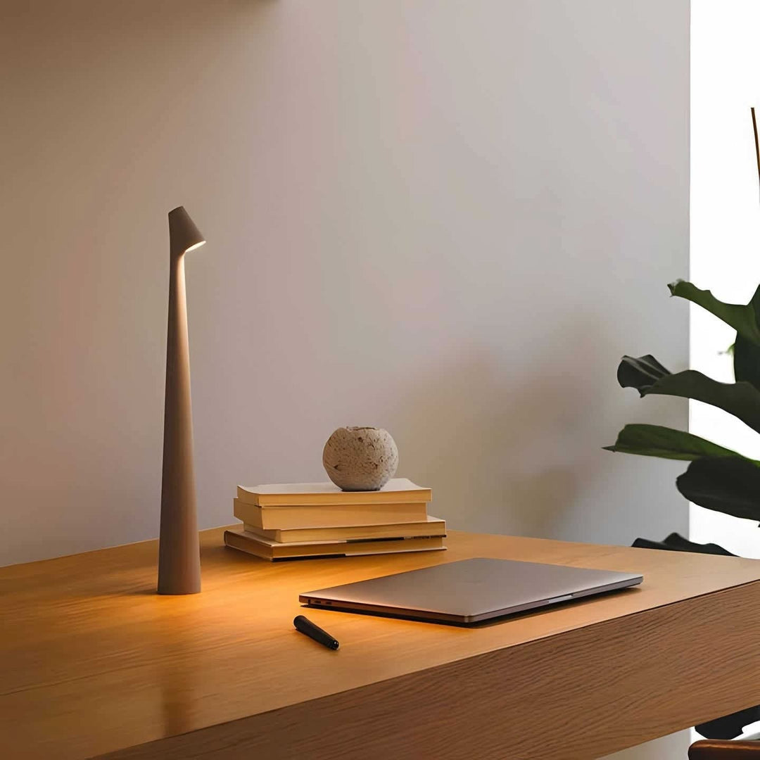 Rechargeable Aluminum Table Lamp with Adjustable Brightness and USB Port