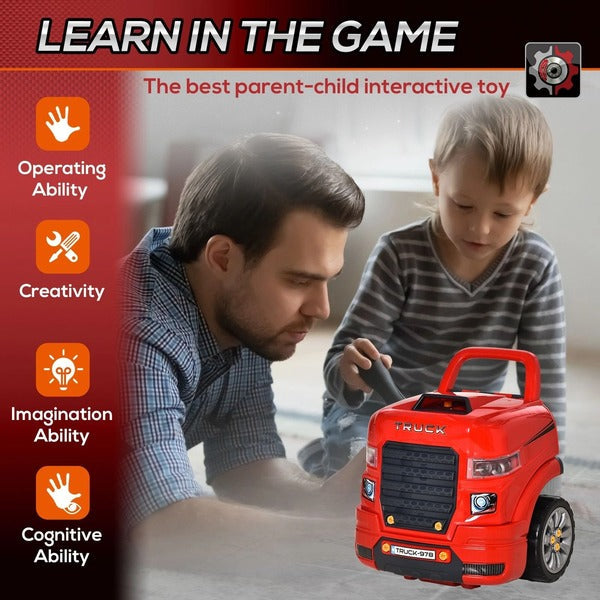 Kids Truck Engine Toy Set for Car Repair and Maintenance Play