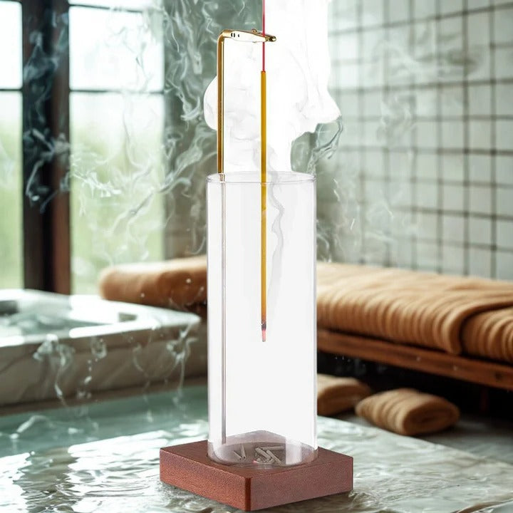 Glass Incense Holder with Removable Ash Catcher