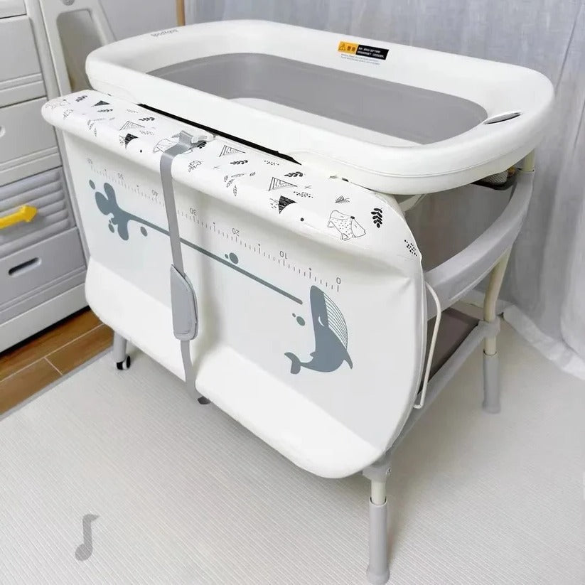Foldable Baby Changing Table for Bath Use with Height Adjustment
