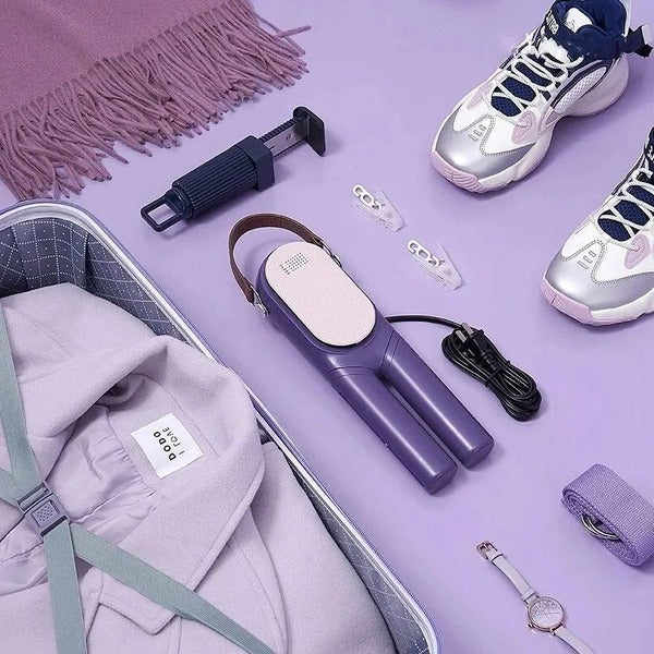Foldable Electric Clothes Drying Rack with Shoe Dryer and Built-in Timer
