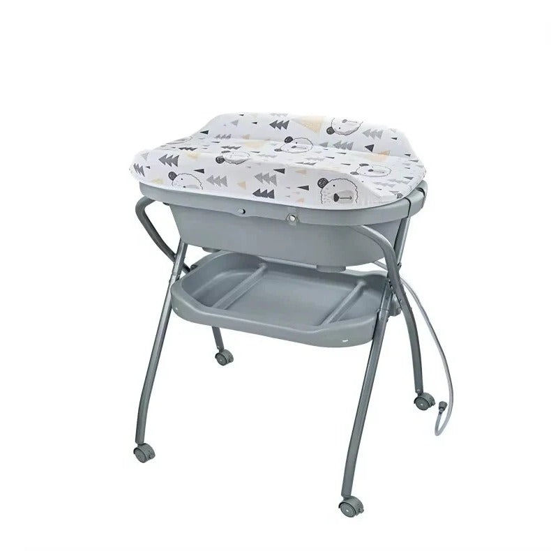 Foldable Baby Changing Table for Bath Use with Height Adjustment