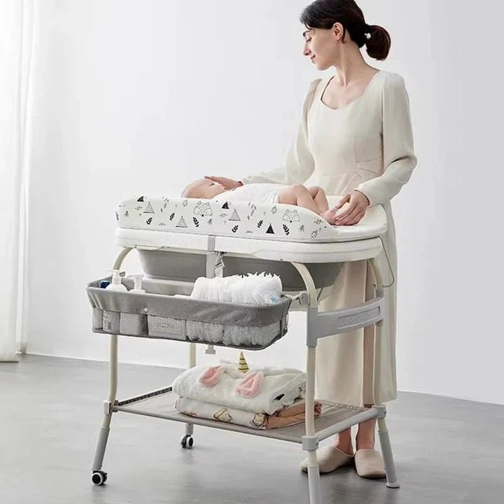 Foldable Baby Changing Table for Bath Use with Height Adjustment