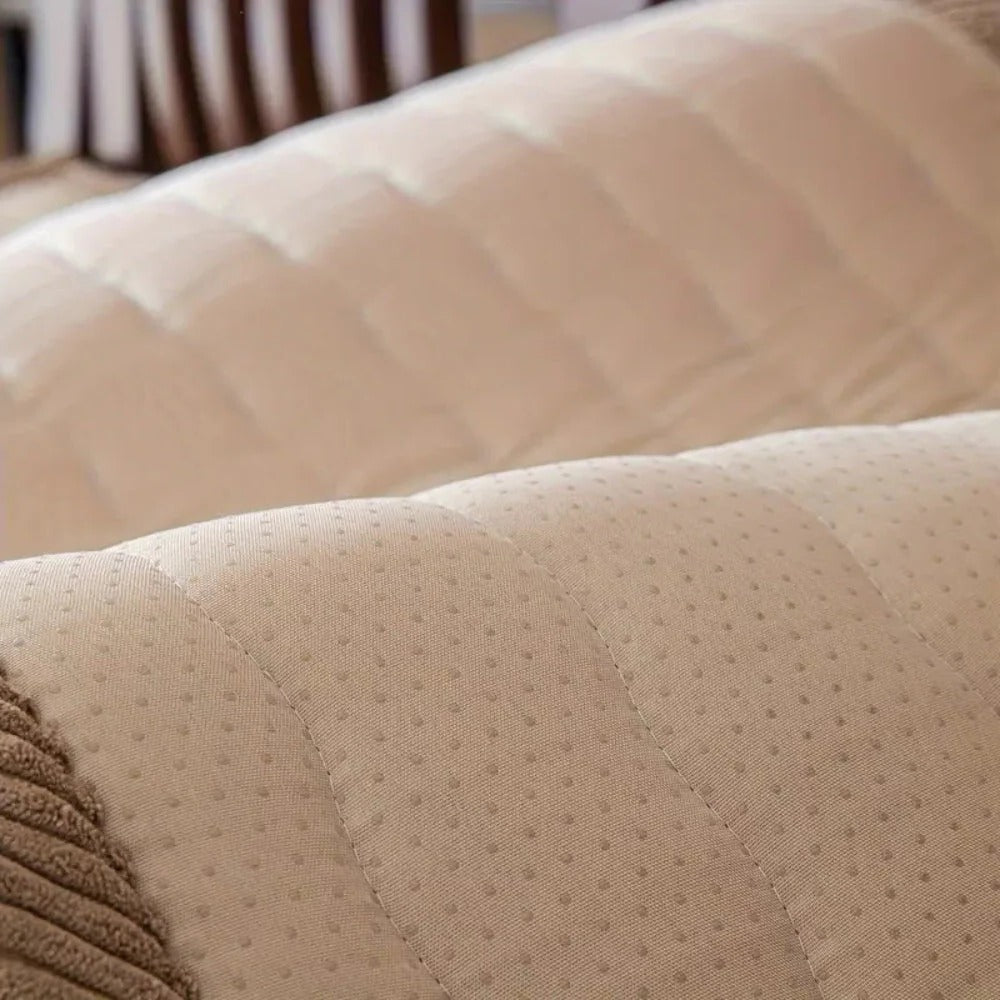 Thick Plush Sofa Cover with Textured Fabric