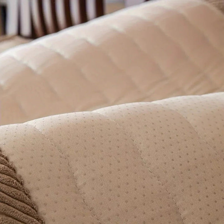 Thick Plush Sofa Cover with Textured Fabric