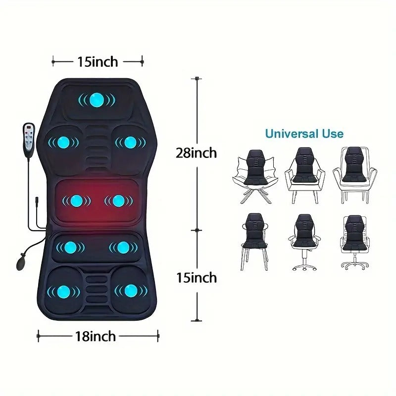 Heated Back Massager with Full Coverage Design