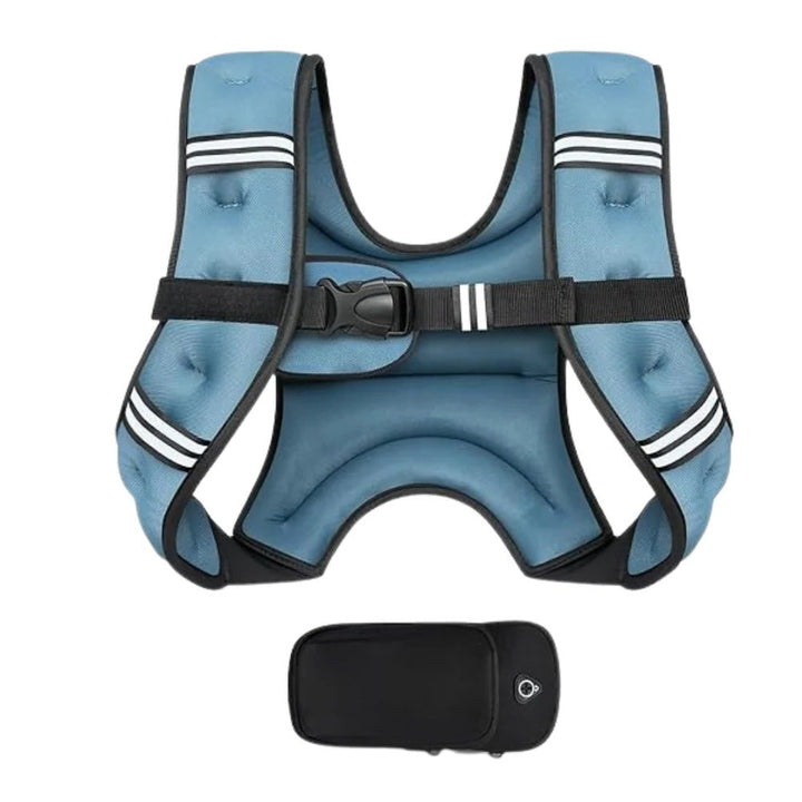 Adjustable Multi Pocket Weight Training Vest with Detachable Storage Pouch for Outdoor Fitness