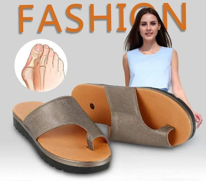 Suede Toe Loop Flat Sandals with Thick Platform Sole