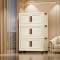 Stackable Storage Containers with Front Access and Lid Lock
