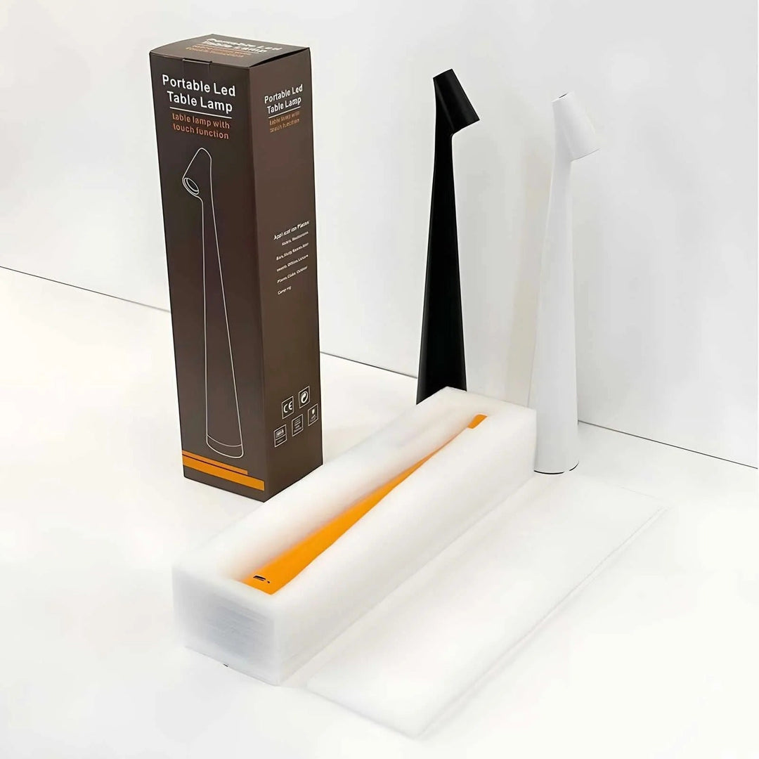 Rechargeable Aluminum Table Lamp with Adjustable Brightness and USB Port