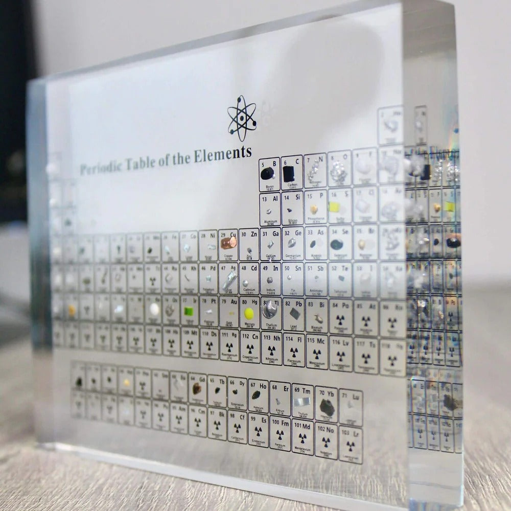Glass Periodic Table Wall Display for Chemistry Education and Decor