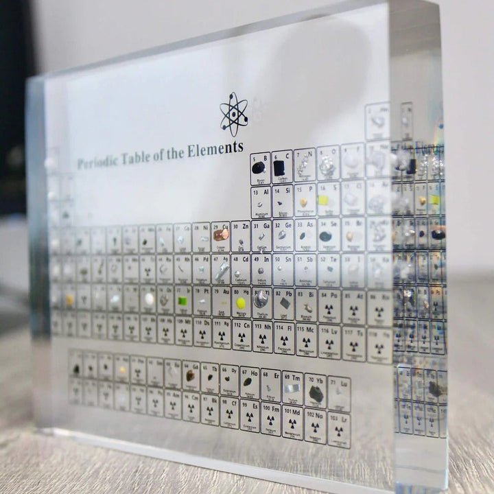 Glass Periodic Table Wall Display for Chemistry Education and Decor