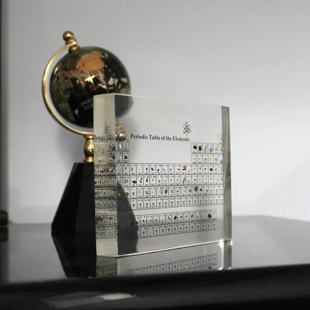 Glass Periodic Table Wall Display for Chemistry Education and Decor