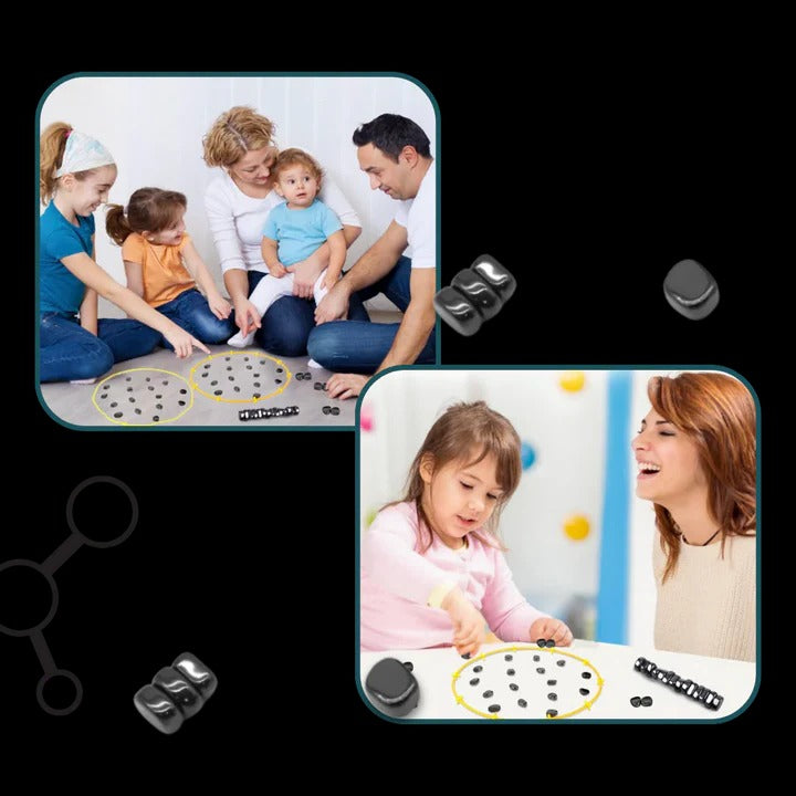 Magnetic Effect Chess Set with 20 Magnetic Stones and Yellow Boundary Rope