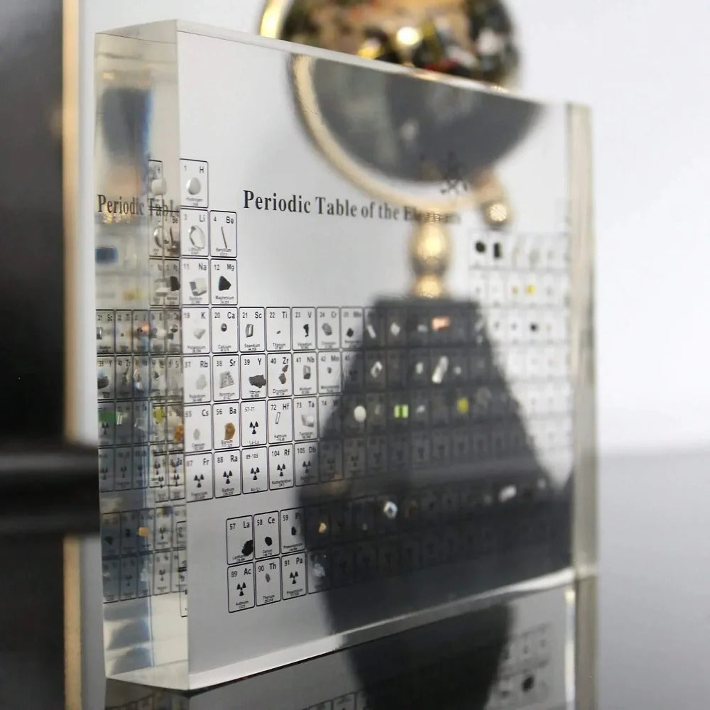Glass Periodic Table Wall Display for Chemistry Education and Decor