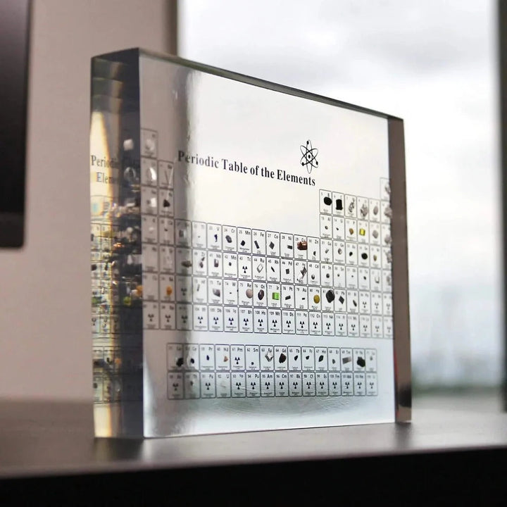 Glass Periodic Table Wall Display for Chemistry Education and Decor