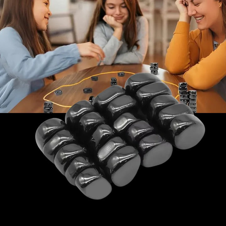 Magnetic Effect Chess Set with 20 Magnetic Stones and Yellow Boundary Rope