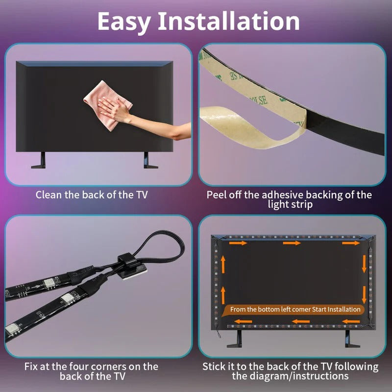 Bias Lighting LED Strip with Screen Sync Technology, Wireless App and Smart Speaker Control