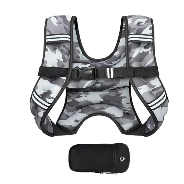 Adjustable Multi Pocket Weight Training Vest with Detachable Storage Pouch for Outdoor Fitness