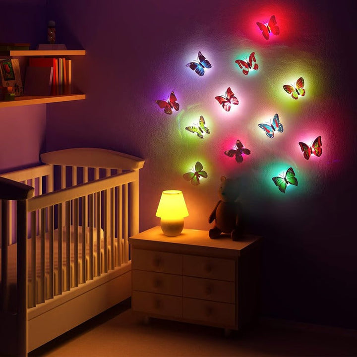 Glowing 3D Butterfly Wall Sculpture with Built-in LED Strip Lights