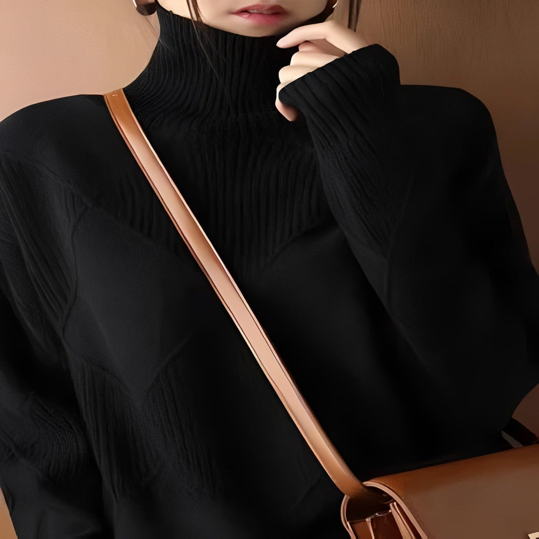 Oversized Cashmere Jumper with 3D Diamond Knit Pattern for Women