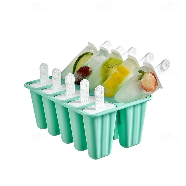 BPA Free Silicone Ice Pop Mold with Sticks for Homemade Popsicles and Frozen Treats