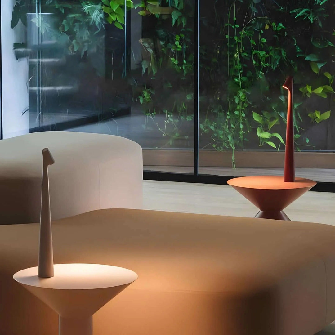 Rechargeable Aluminum Table Lamp with Adjustable Brightness and USB Port