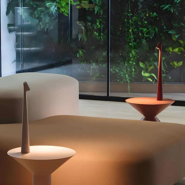 Rechargeable Aluminum Table Lamp with Adjustable Brightness and USB Port