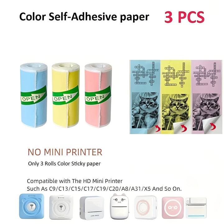 Portable Inkless Thermal Sticker Printer, Bluetooth Photo and Memo Printer