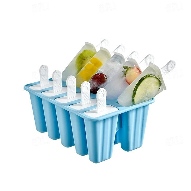BPA Free Silicone Ice Pop Mold with Sticks for Homemade Popsicles and Frozen Treats