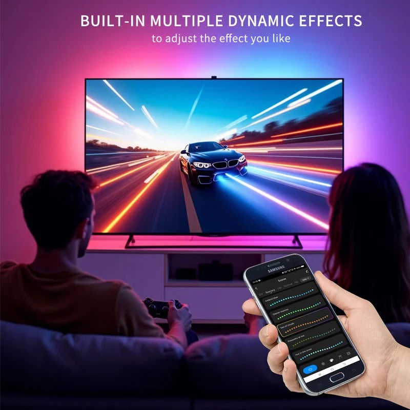 Bias Lighting LED Strip with Screen Sync Technology, Wireless App and Smart Speaker Control