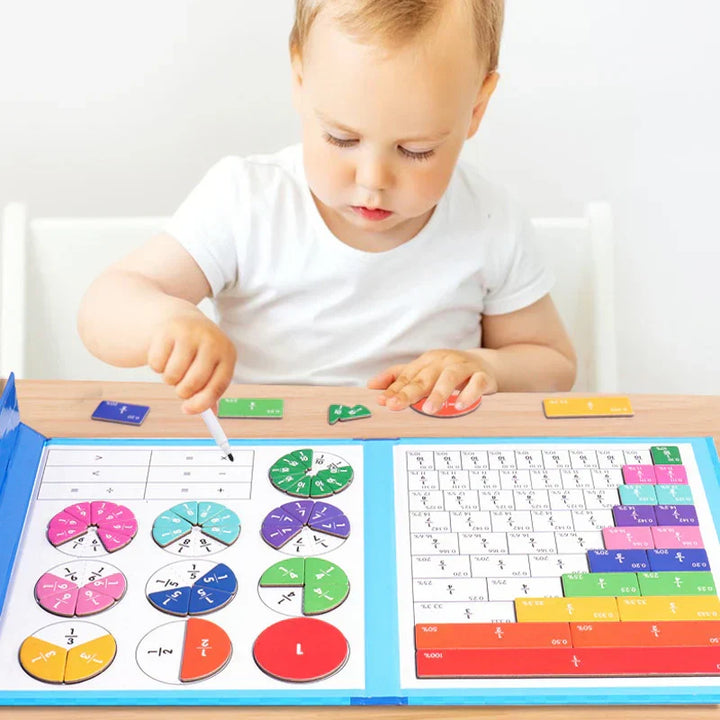 Fraction Learning Book with Magnetic Pieces and Visual colour Display