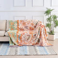 Cotton Floral Blanket with Boho Pattern