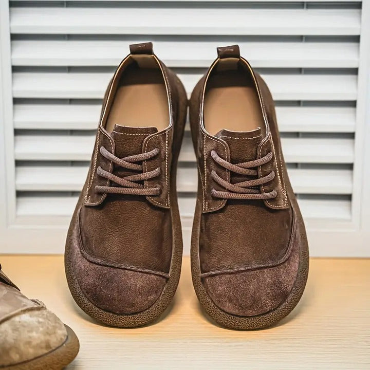 Mens Orthopaedic Leather Shoes with Cushioned Insole and Shock-Absorbing Sole, Handcrafted