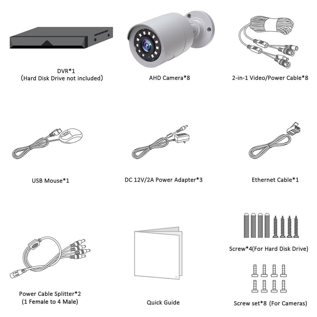 Outdoor CCTV Security 8 Camera System for Home and Business Monitoring