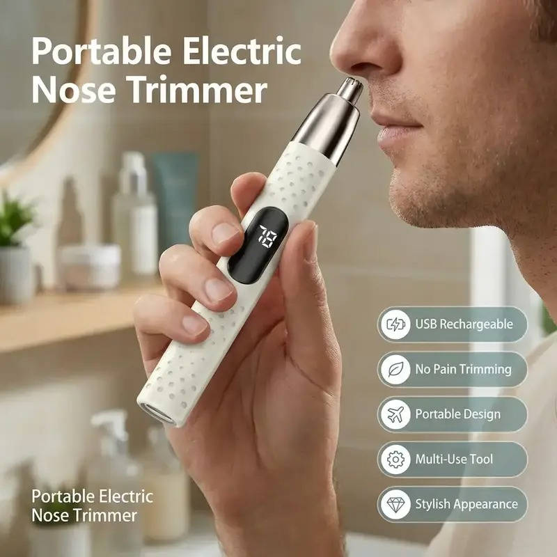 Professional Electric Nose Ear Hair Trimmer for Men and Women, Portable, USB Rechargeable, Compact
