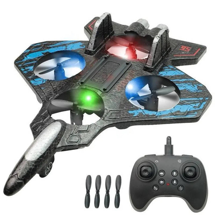 RC Jet Plane Toy, High Speed Stunt Airplane with Remote Control, 360° Flips and LED Lights, Durable Foam Flyer for Kids