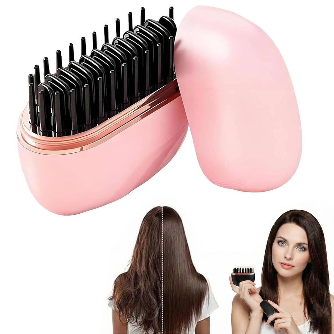 Portable Mini Wireless Hair Straightener Comb, Straightening Brush for Quick Touch Ups